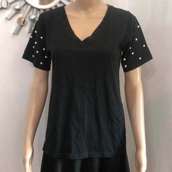 Jax & Henley Black Shirt with Pearls Womens Size Small - Picture 1 of 4